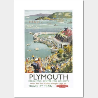 Plymouth, Devon - BR - Vintage Railway Travel Poster - 1950s Posters and Art